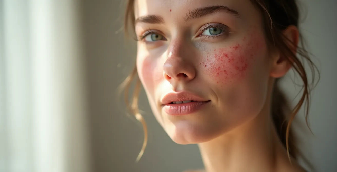 Demonstration der gezielten Farbkorrektur bei Hautretusche - Entfernung von Rötungen mit erhaltener Hauttextur