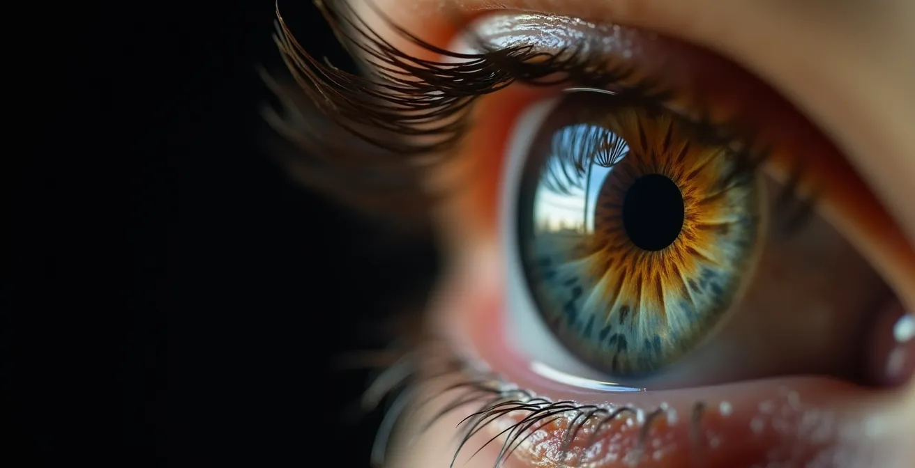 Porträtaufnahme mit goldener Spirale überlagert zeigt emotionale Schlüsselpunkte