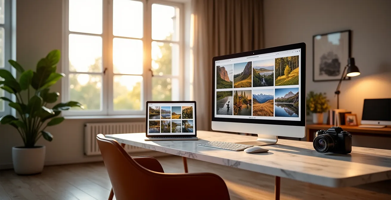 Elegante Fotogalerie-Ansicht mit einheitlichem Design und Markenidentität