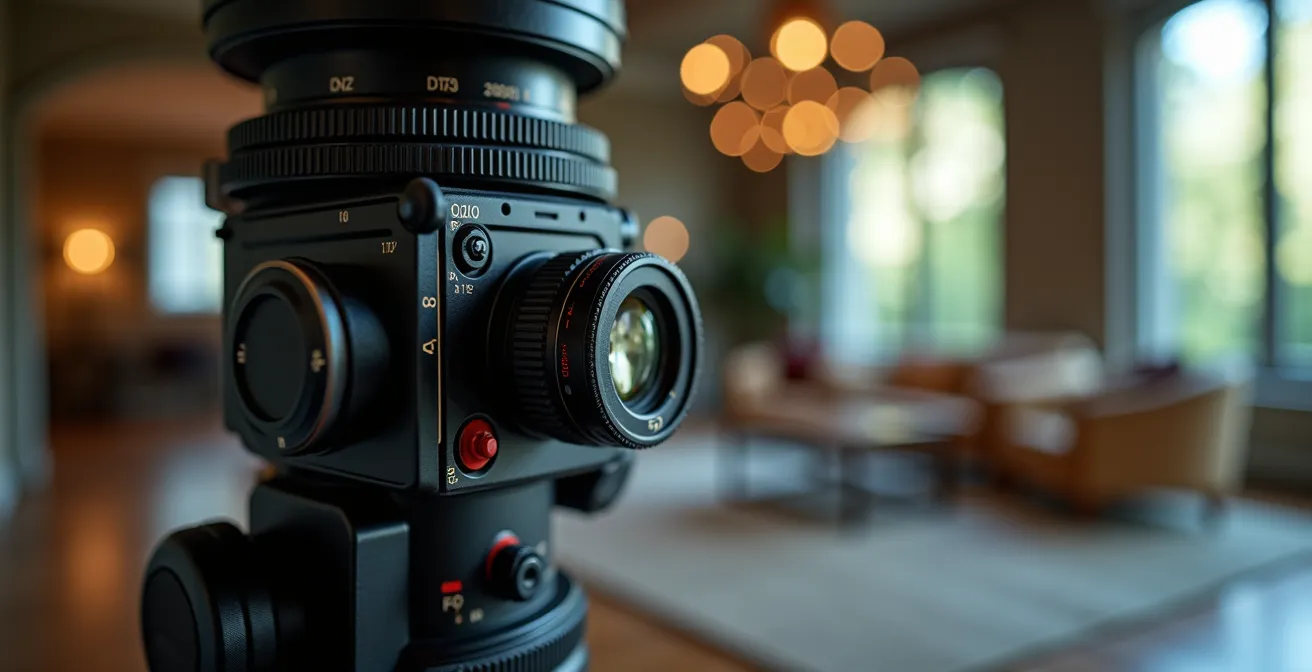 Demonstration der Tilt-Shift-Technik für durchgängige Schärfe in Immobilienaufnahmen